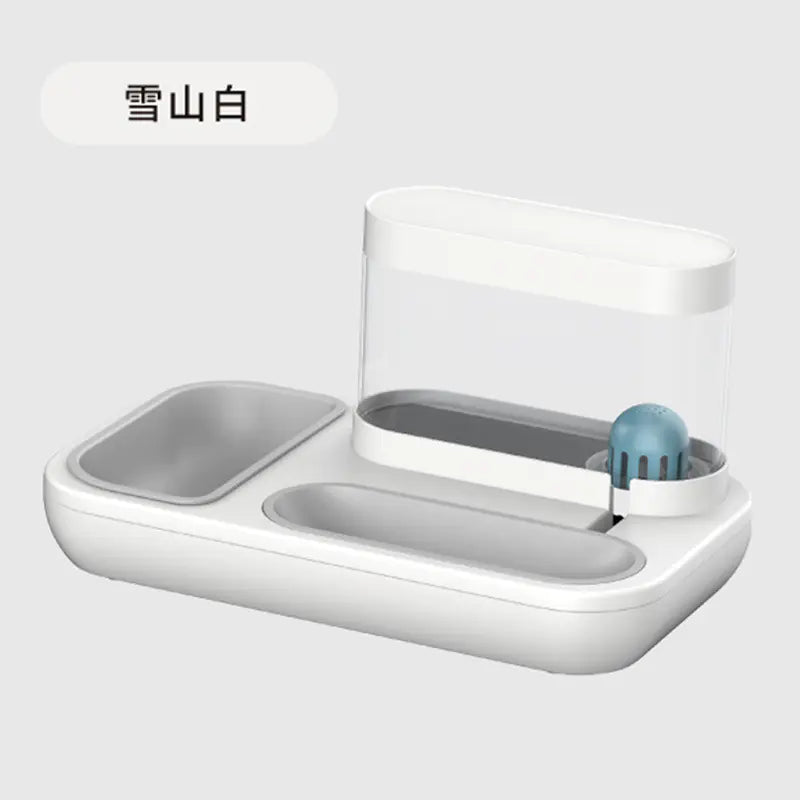 Cat Bowl Set with Neck Protection and Anti-Spill Design.