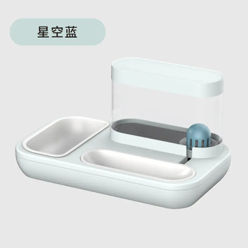 Cat Bowl Set with Neck Protection and Anti-Spill Design.