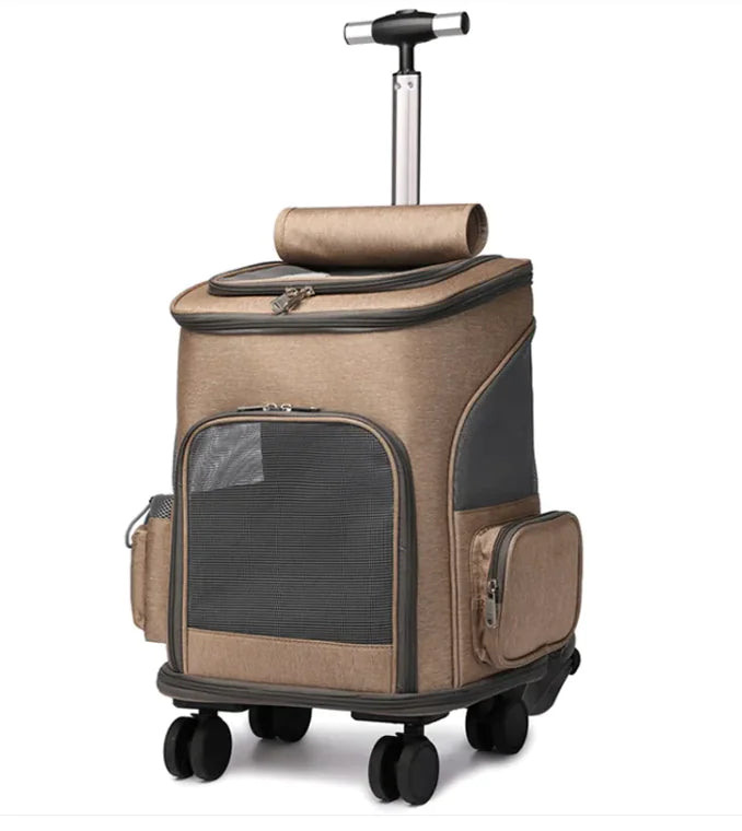 Portable Folding Pet Trolley Backpack | Travel with Pets in Comfort - Store Deals