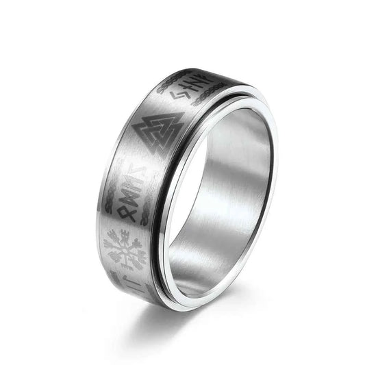 Rotatable Titanium Steel Ring - Couple Design for Lasting Love