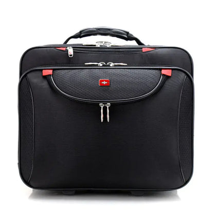 Nylon Dark Black Telescopic 18-Inch Travel Suitcase - Store Deals