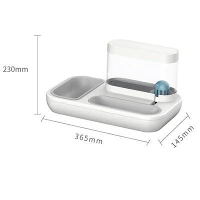 Cat Bowl Set with Neck Protection and Anti-Spill Design.