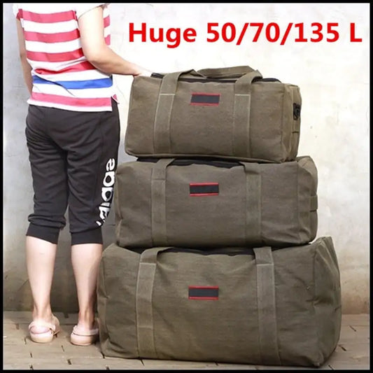 Large Capacity Canvas Travel Bag for Men - Durable & Stylish