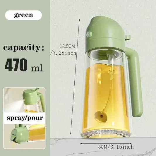 Leakproof Glass Oil Spray Bottle - Dual-Purpose for Cooking & Grilling