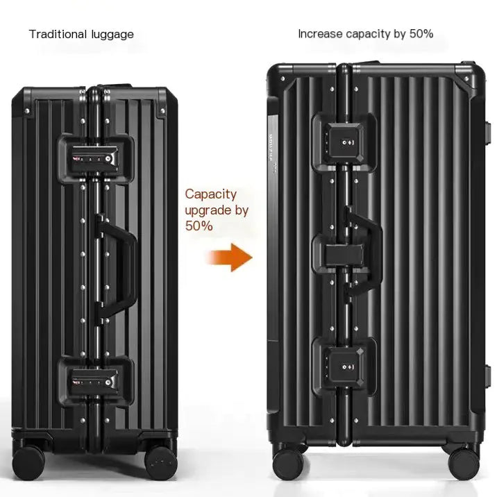 Aluminum Frame Luggage Suitcase, Large Capacity, Stylish - Store Deals