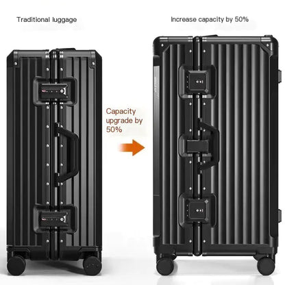 Aluminum Frame Luggage Suitcase, Large Capacity, Stylish - Store Deals
