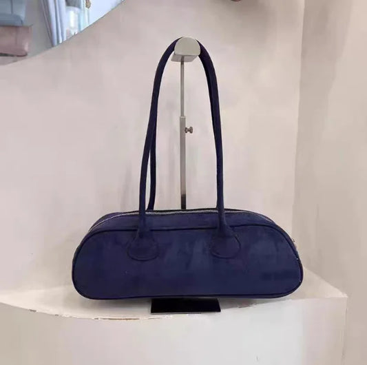 Simple suede baguette bag for women, fashionable and versatile Arc de Triomphe underarm bag for women, retro plush new shoulder bag - Store Deals