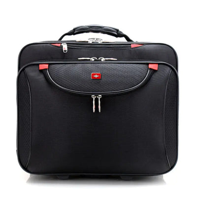 Nylon Dark Black Telescopic 18-Inch Travel Suitcase - Store Deals