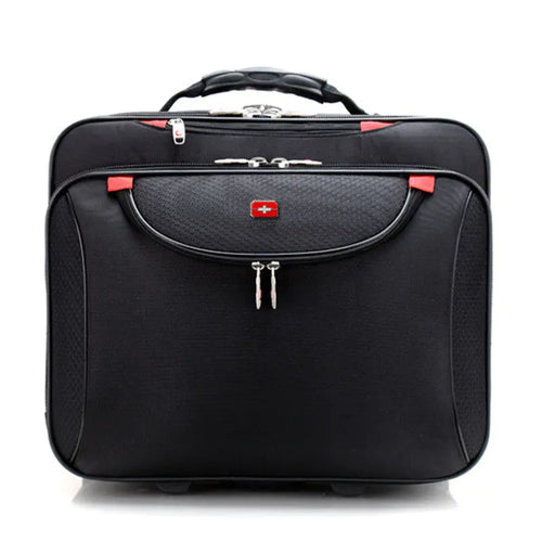 Nylon Dark Black Telescopic 18-Inch Travel Suitcase - Store Deals