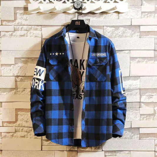 Slim Fit Plaid Shirt - Stylish Lightweight Casual Shirt for Men