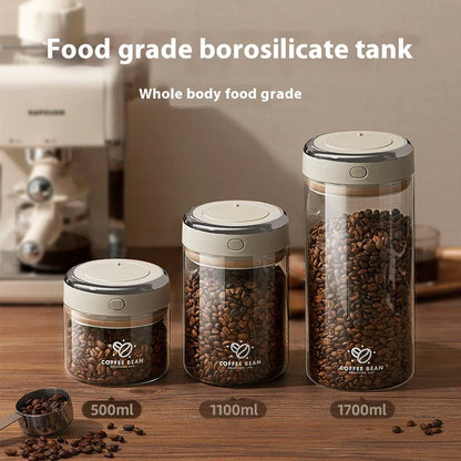 Vacuum-Sealed Coffee Bean Storage Canister - Airtight Freshness Keeper