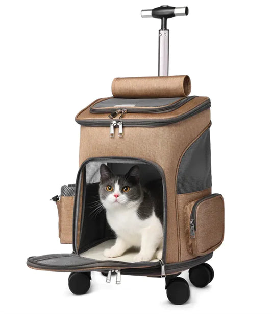 Portable Folding Pet Trolley Backpack | Travel with Pets in Comfort - Store Deals